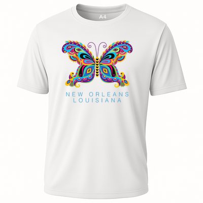 New Orleans Louisiana Souvenir Butterfly Graphic Cooling Performance Crew T-Shirt