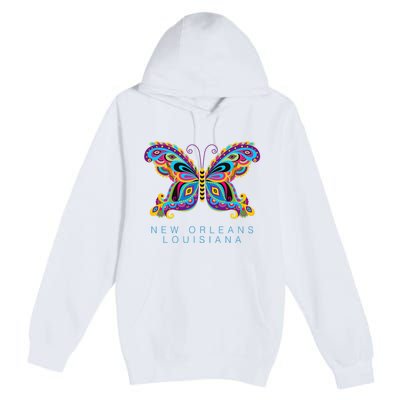 New Orleans Louisiana Souvenir Butterfly Graphic Premium Pullover Hoodie