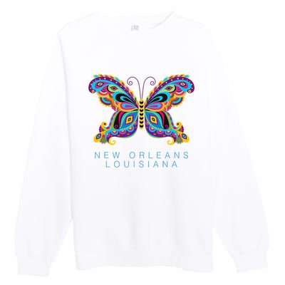 New Orleans Louisiana Souvenir Butterfly Graphic Premium Crewneck Sweatshirt