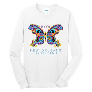 New Orleans Louisiana Souvenir Butterfly Graphic Tall Long Sleeve T-Shirt