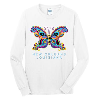 New Orleans Louisiana Souvenir Butterfly Graphic Tall Long Sleeve T-Shirt