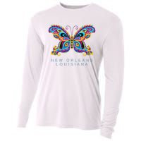 New Orleans Louisiana Souvenir Butterfly Graphic Cooling Performance Long Sleeve Crew