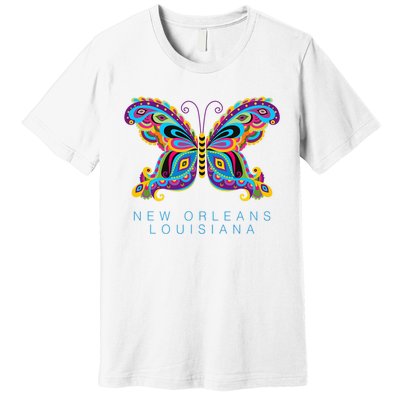 New Orleans Louisiana Souvenir Butterfly Graphic Premium T-Shirt