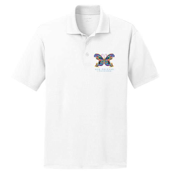 New Orleans Louisiana Souvenir Butterfly Graphic PosiCharge RacerMesh Polo