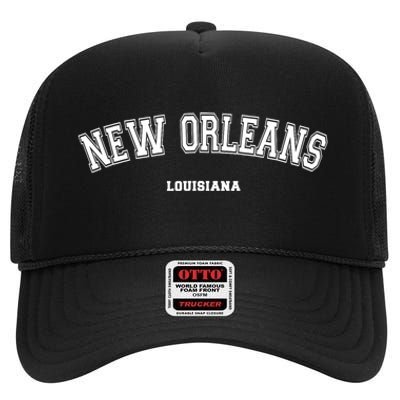 New Orleans Louisiana High Crown Mesh Back Trucker Hat