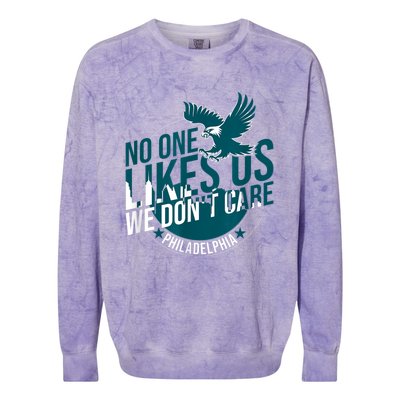 No One Likes Us We Don't Care Vintage Philly Bird Gang Funny Colorblast Crewneck Sweatshirt