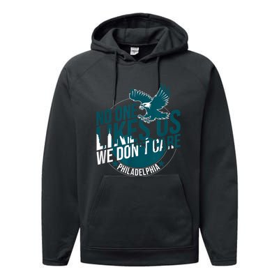 No One Likes Us We Don't Care Vintage Philly Bird Gang Funny Performance Fleece Hoodie