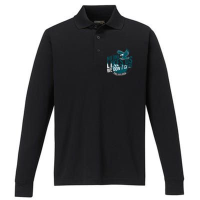 No One Likes Us We Don't Care Vintage Philly Bird Gang Funny Performance Long Sleeve Polo