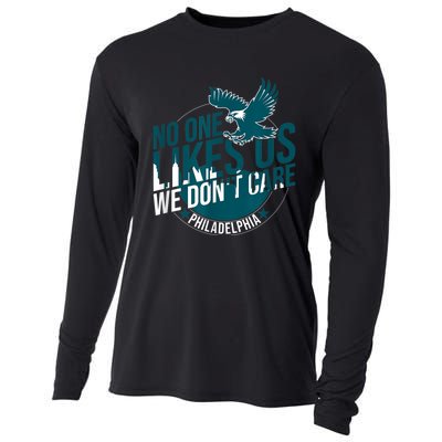 No One Likes Us We Don't Care Vintage Philly Bird Gang Funny Cooling Performance Long Sleeve Crew