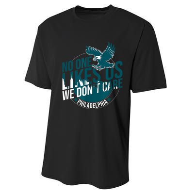 No One Likes Us We Don't Care Vintage Philly Bird Gang Funny Performance Sprint T-Shirt