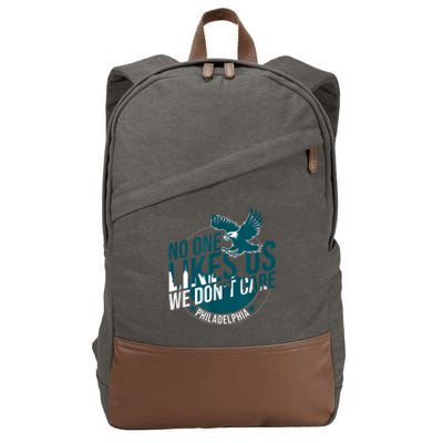 No One Likes Us We Don't Care Vintage Philly Bird Gang Funny Cotton Canvas Backpack