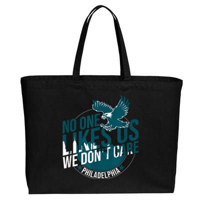 No One Likes Us We Don't Care Vintage Philly Bird Gang Funny Cotton Canvas Jumbo Tote