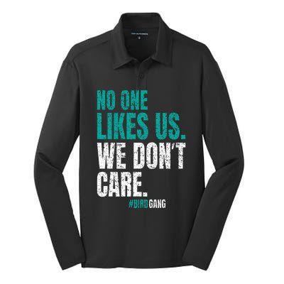 No One Likes Us We Don't Care Motivational Philly Vintage Silk Touch Performance Long Sleeve Polo