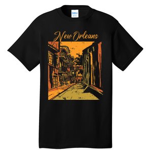 New Orleans Louisiana Souvenir Bourbon Street Tall T-Shirt