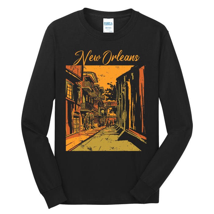 New Orleans Louisiana Souvenir Bourbon Street Tall Long Sleeve T-Shirt