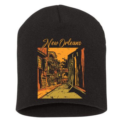 New Orleans Louisiana Souvenir Bourbon Street Short Acrylic Beanie