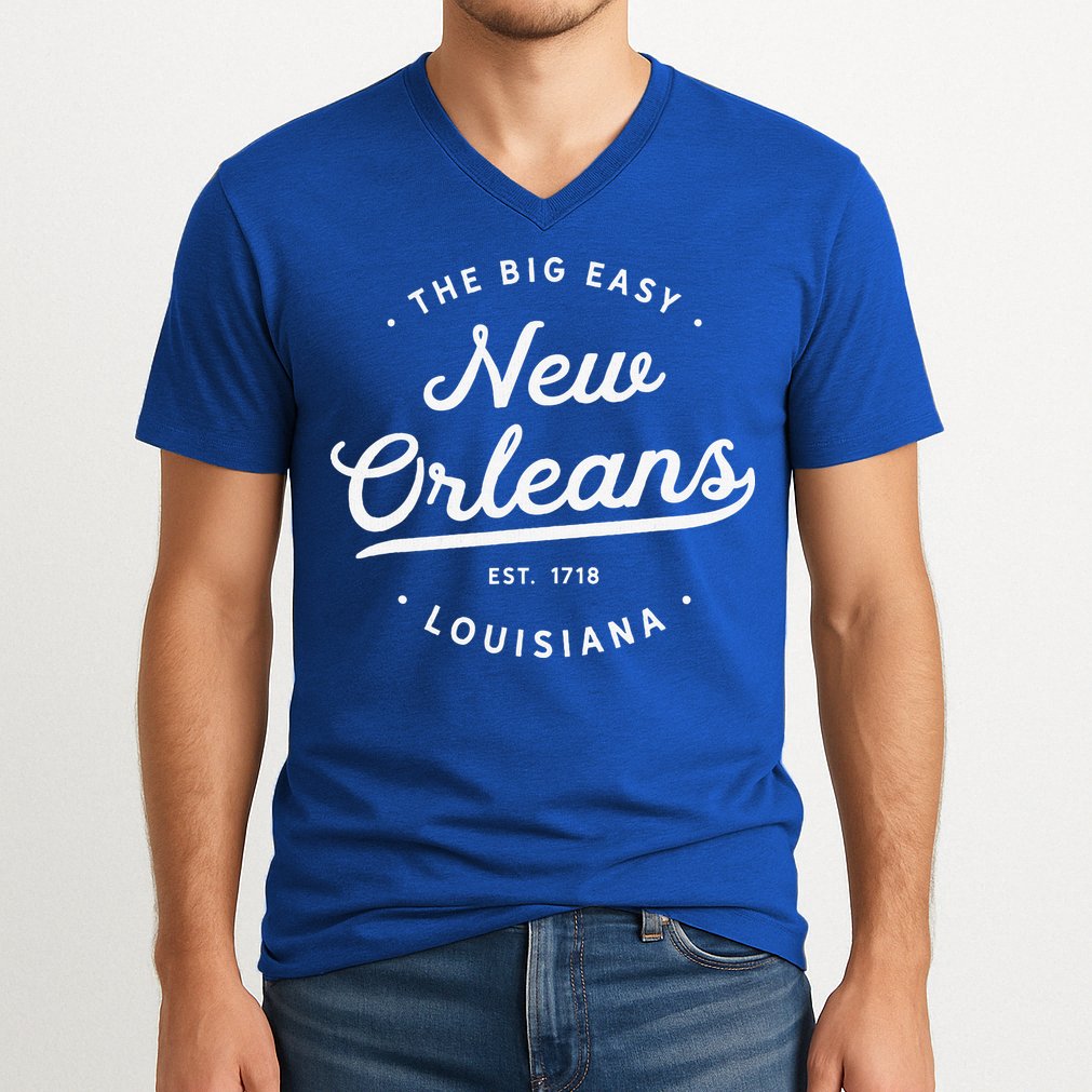 New Orleans Louisiana Big Easy Nola V-Neck T-Shirt