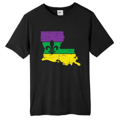 New Orleans Louisiana Map Jester Funny Mardi Gras Carnival Tall Fusion ChromaSoft Performance T-Shirt