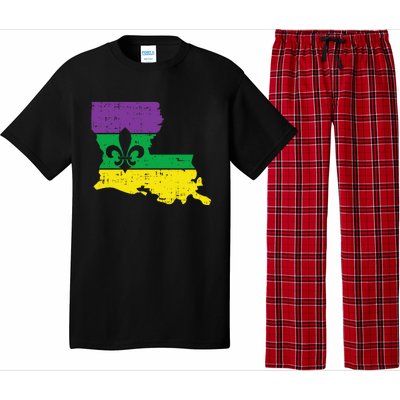 New Orleans Louisiana Map Jester Funny Mardi Gras Carnival Pajama Set