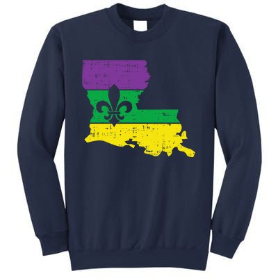 New Orleans Louisiana Map Jester Funny Mardi Gras Carnival Sweatshirt