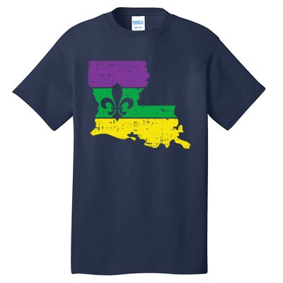 New Orleans Louisiana Map Jester Funny Mardi Gras Carnival Tall T-Shirt