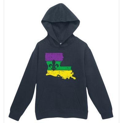 New Orleans Louisiana Map Jester Funny Mardi Gras Carnival Urban Pullover Hoodie