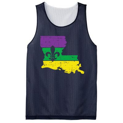 New Orleans Louisiana Map Jester Funny Mardi Gras Carnival Mesh Reversible Basketball Jersey Tank