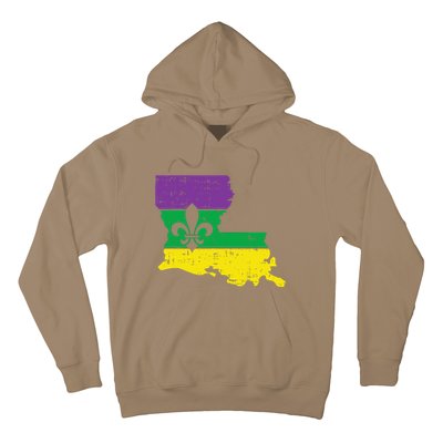 New Orleans Louisiana Map Jester Funny Mardi Gras Carnival Hoodie