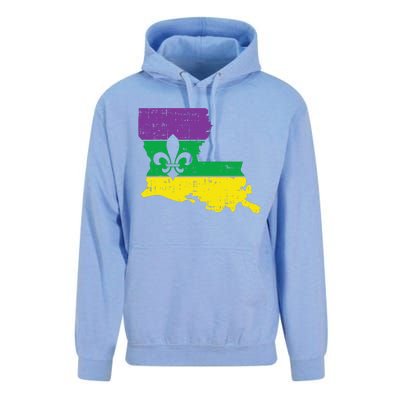 New Orleans Louisiana Map Jester Funny Mardi Gras Carnival Unisex Surf Hoodie