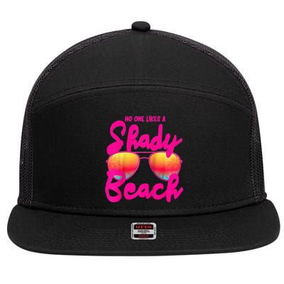 No One Like A Shady Beach And Vacay Mode Traveling Surfing 7 Panel Mesh Trucker Snapback Hat