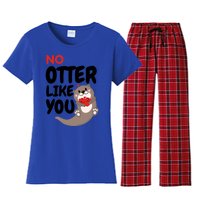 No Otter Like You Funny Otter Phrase Sweet Otter Gift Women's Flannel Pajama Set