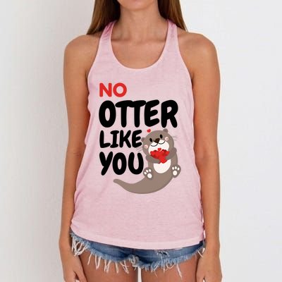 No Otter Like You Funny Otter Phrase Sweet Otter Gift Women's Knotted Racerback Tank