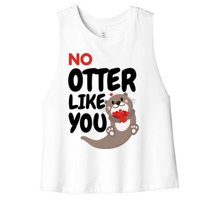 No Otter Like You Funny Otter Phrase Sweet Otter Gift Women's Racerback Cropped Tank