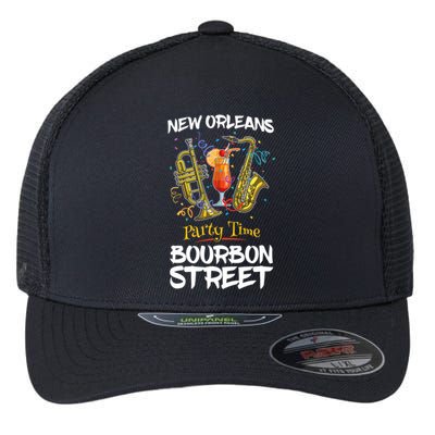 New Orleans Louisiana Bourbon Street Jazz Party Souvenir Flexfit Unipanel Trucker Cap