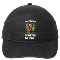 New Orleans Louisiana Bourbon Street Jazz Party Souvenir 7-Panel Snapback Hat