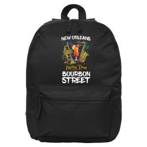 New Orleans Louisiana Bourbon Street Jazz Party Souvenir 16 in Basic Backpack