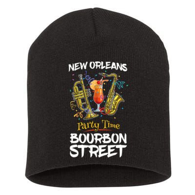 New Orleans Louisiana Bourbon Street Jazz Party Souvenir Short Acrylic Beanie