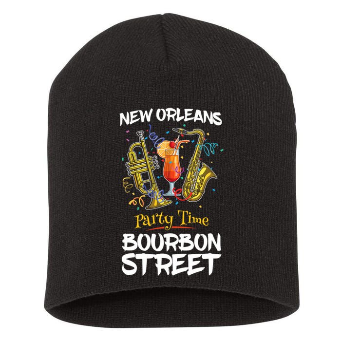 New Orleans Louisiana Bourbon Street Jazz Party Souvenir Short Acrylic Beanie