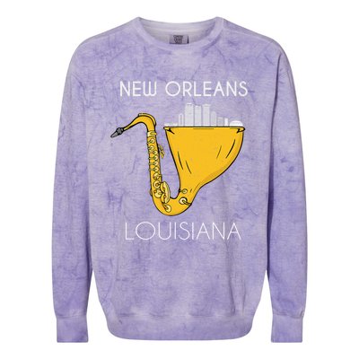 New Orleans Louisiana Jazz Music Player Saxophone Colorblast Crewneck Sweatshirt