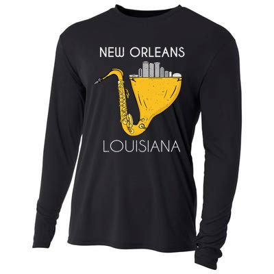 New Orleans Louisiana Jazz Music Player Saxophone Cooling Performance Long Sleeve Crew