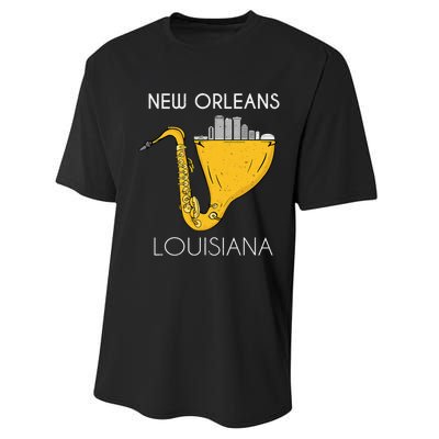 New Orleans Louisiana Jazz Music Player Saxophone Performance Sprint T-Shirt