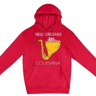 New Orleans Louisiana Jazz Music Player Saxophone Premium Pullover Hoodie