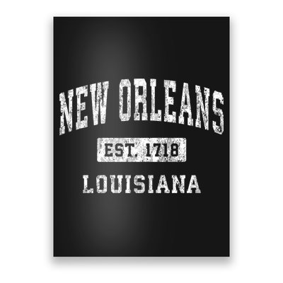 New Orleans Louisiana La Vintage Established Sports Poster