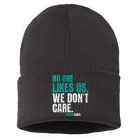 No One Likes Us We Don't Care Motivational Philly Vintage Sustainable Knit Beanie