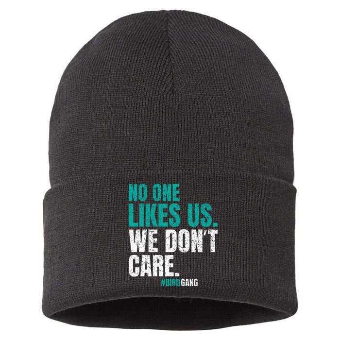 No One Likes Us We Don't Care Motivational Philly Vintage Sustainable Knit Beanie