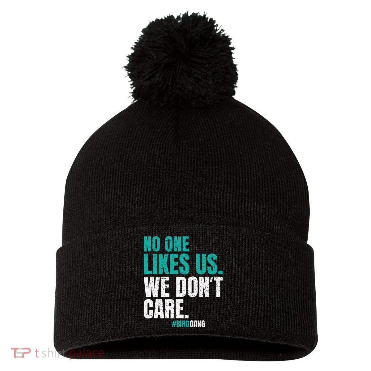 No One Likes Us We Don't Care Philly Vintage Pom Pom 12in Knit Beanie