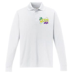 New Orleans La Weezy Anna Performance Long Sleeve Polo