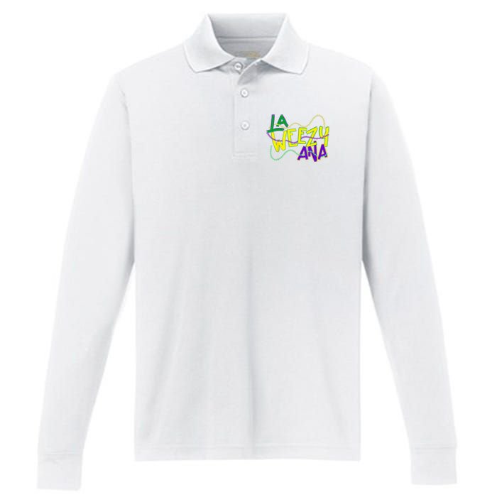 New Orleans La Weezy Anna Performance Long Sleeve Polo