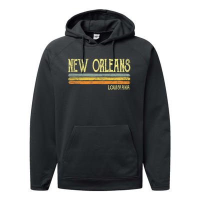 New Orleans Louisiana La Love Gift Souvenir Performance Fleece Hoodie