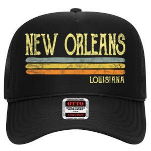 New Orleans Louisiana La Love Gift Souvenir High Crown Mesh Back Trucker Hat